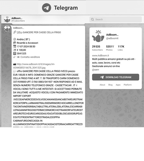 Annuncio gratuito Canale Telegram