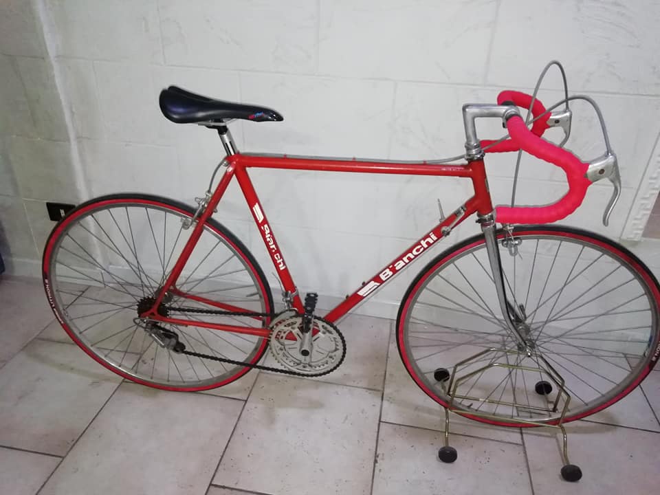 3773355 Bici da corsa bianchi epoca