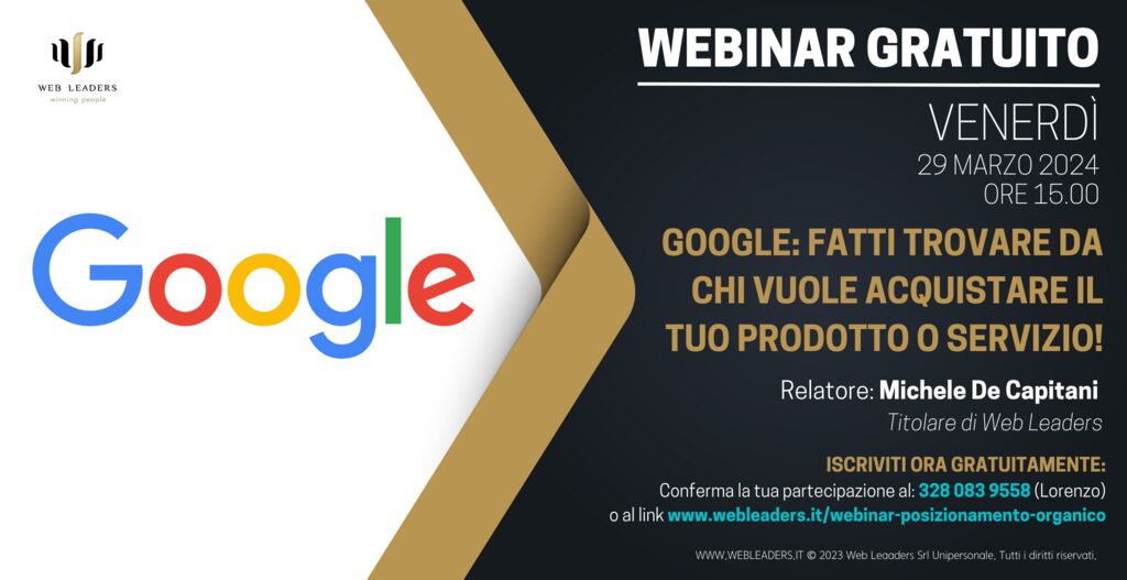 5276968  corsoGOOGLE: FATTI TROVARE DA