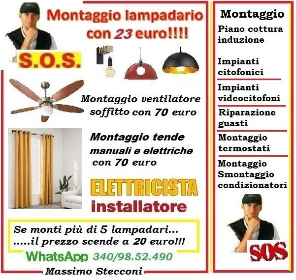 5123738 Montaggio lampadario a faretti