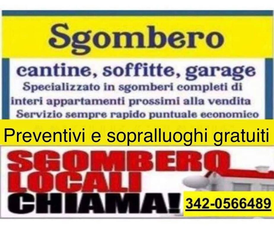 5355668 Sgombero cantine , case, garage,