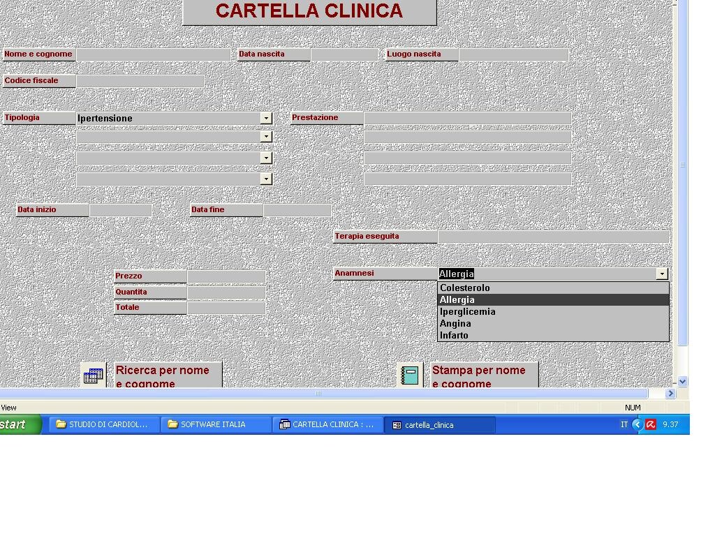 4901073 SOFTWARE CARDIOLOGIA GESTIONALE