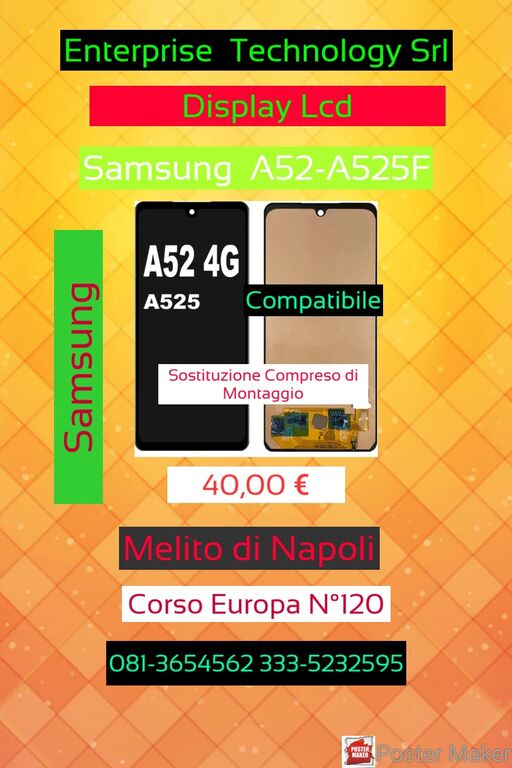 5267373 Sostituzione Display A52-A525F